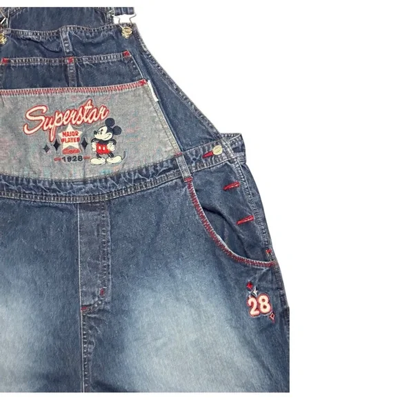 Disney Main Street Superstar Women’s Denim Plus Size Vintage Overalls - Picture 3 of 6